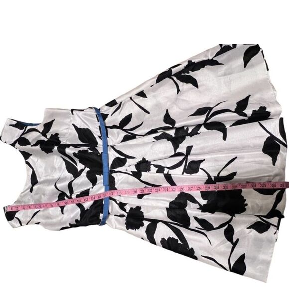 Julian Taylor New York Retro Style Fit & Flare Dress Bow Belt SZ 10 Black White - Picture 6 of 14